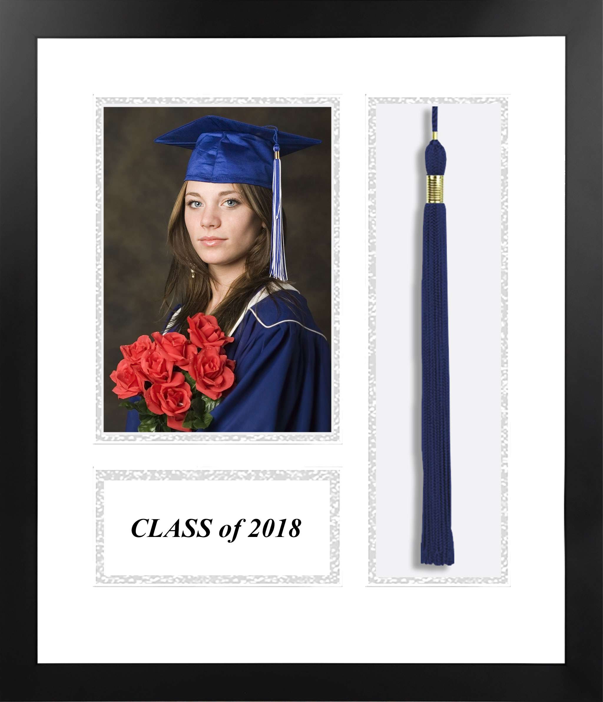 Campus Images 2018 Academic Black Photo Frame White And Silver Campus Images 2018 Academic Black Photo Frame White And Silver Matting With Tassel Opening 5x7