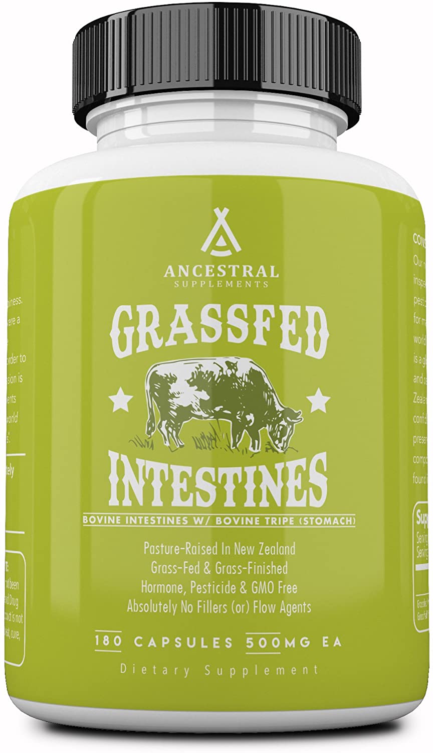 Ancestral Supplements Grass Fed Intestines W Tripe 180 Capsules 500 Mg