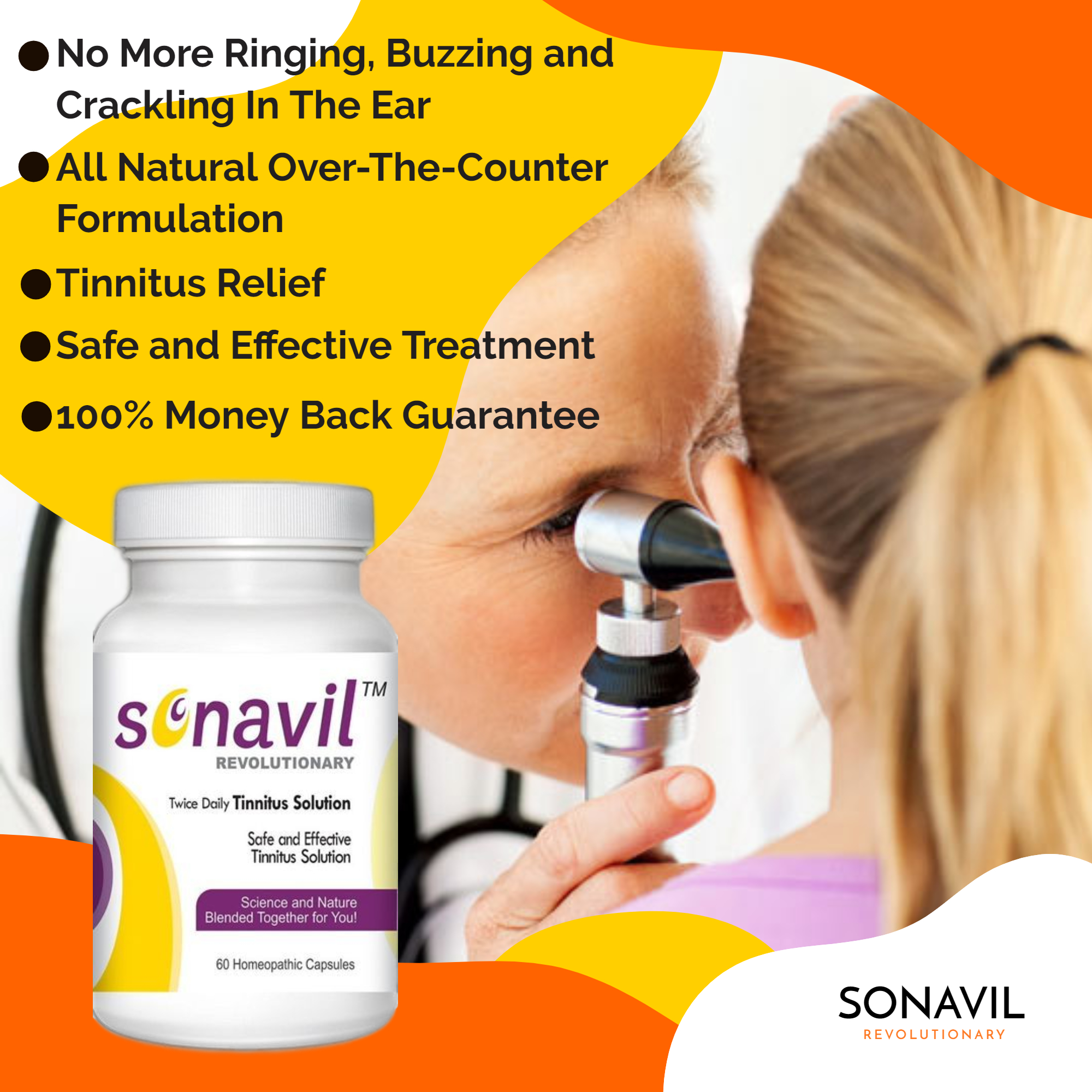 Sonavil Tinnitus Solution 60 Capsules 1 Bottle Eliminate Tinnitus Symptoms Sonavil Tinnitus Solution 60 Capsules 1 Bottle Eliminate Tinnitus Symptoms