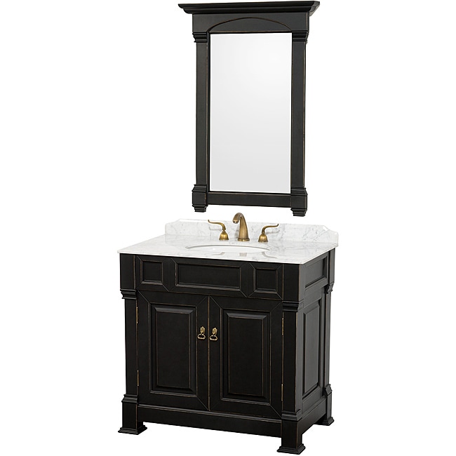 36 Black Bathroom Vanity Wyndham Collection Andover Black Solid Oak 36 Inch Bathroom Vanity