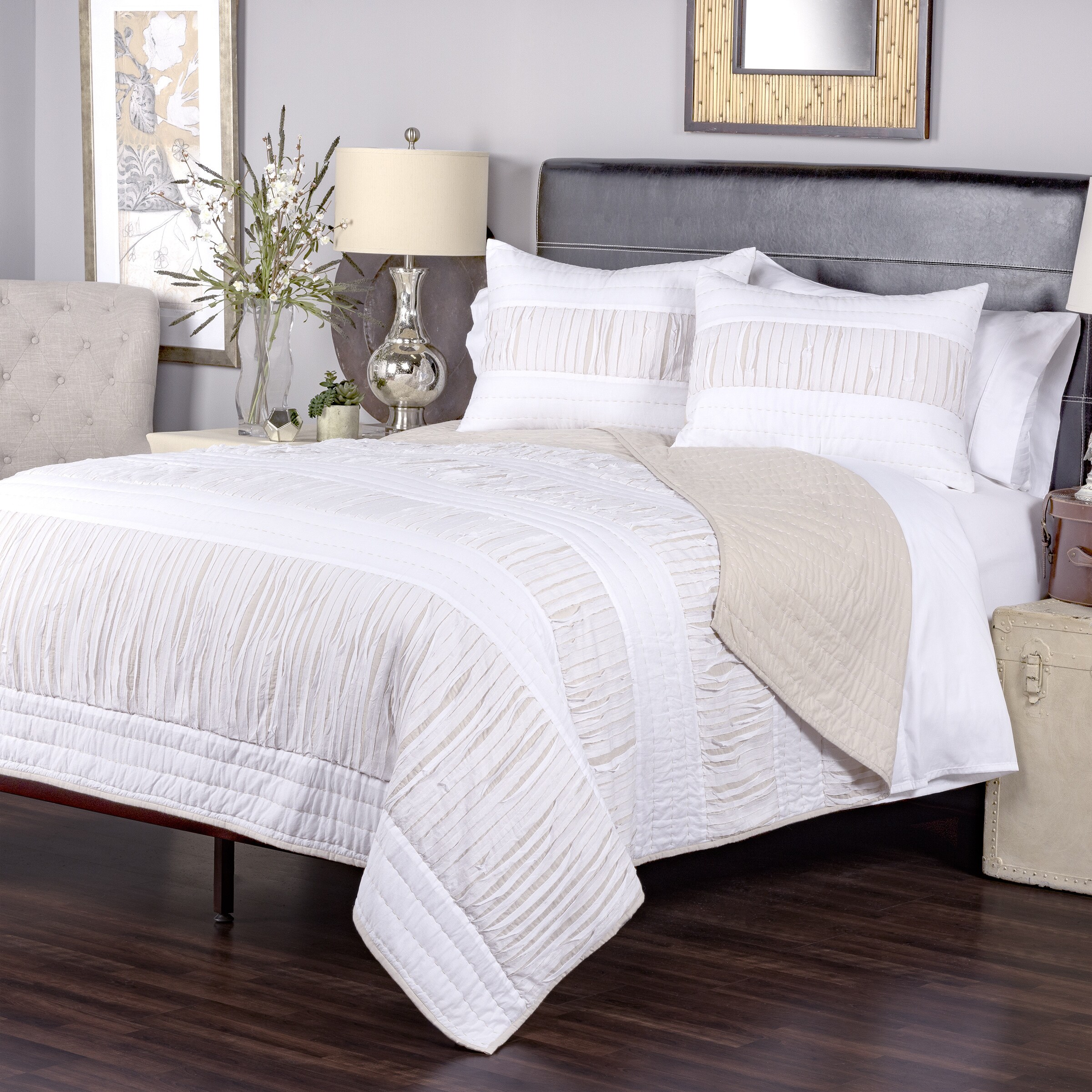 Off White Bed Accessories Sears Rizzy Home Adarsha Collection 3 Piece Quilt Set By