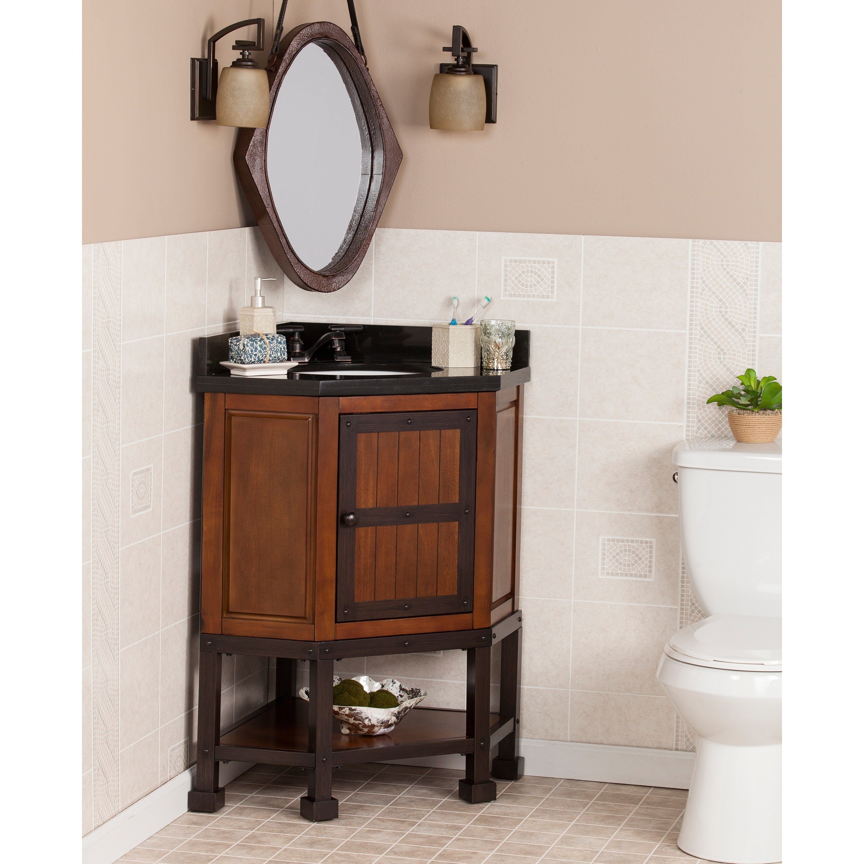 Corner Sink Vanity Harper Blvd Edgerton Granite Top Corner Bath Vanity Sink