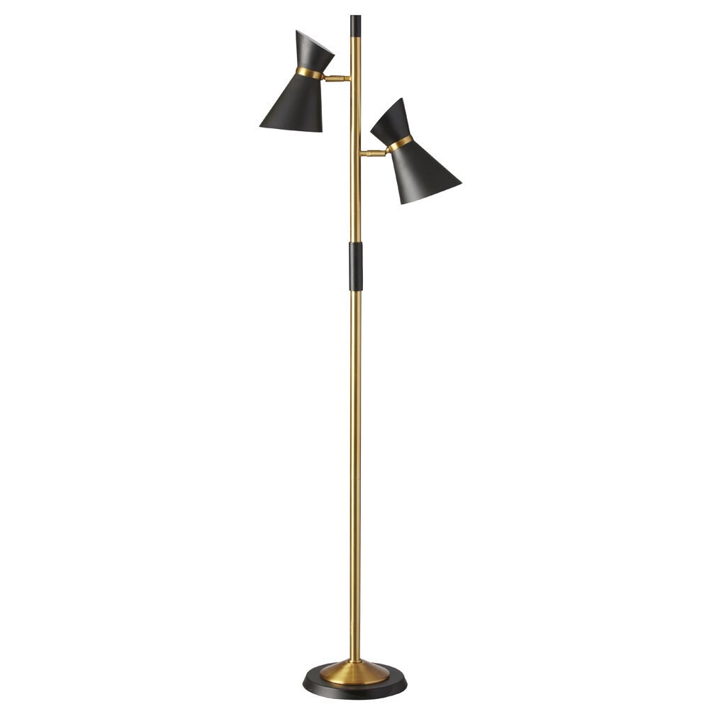 Dainolite Floor Lamps Sears Dainolite 2 Light Floor Lamp W Black Shade Vb Per Ea