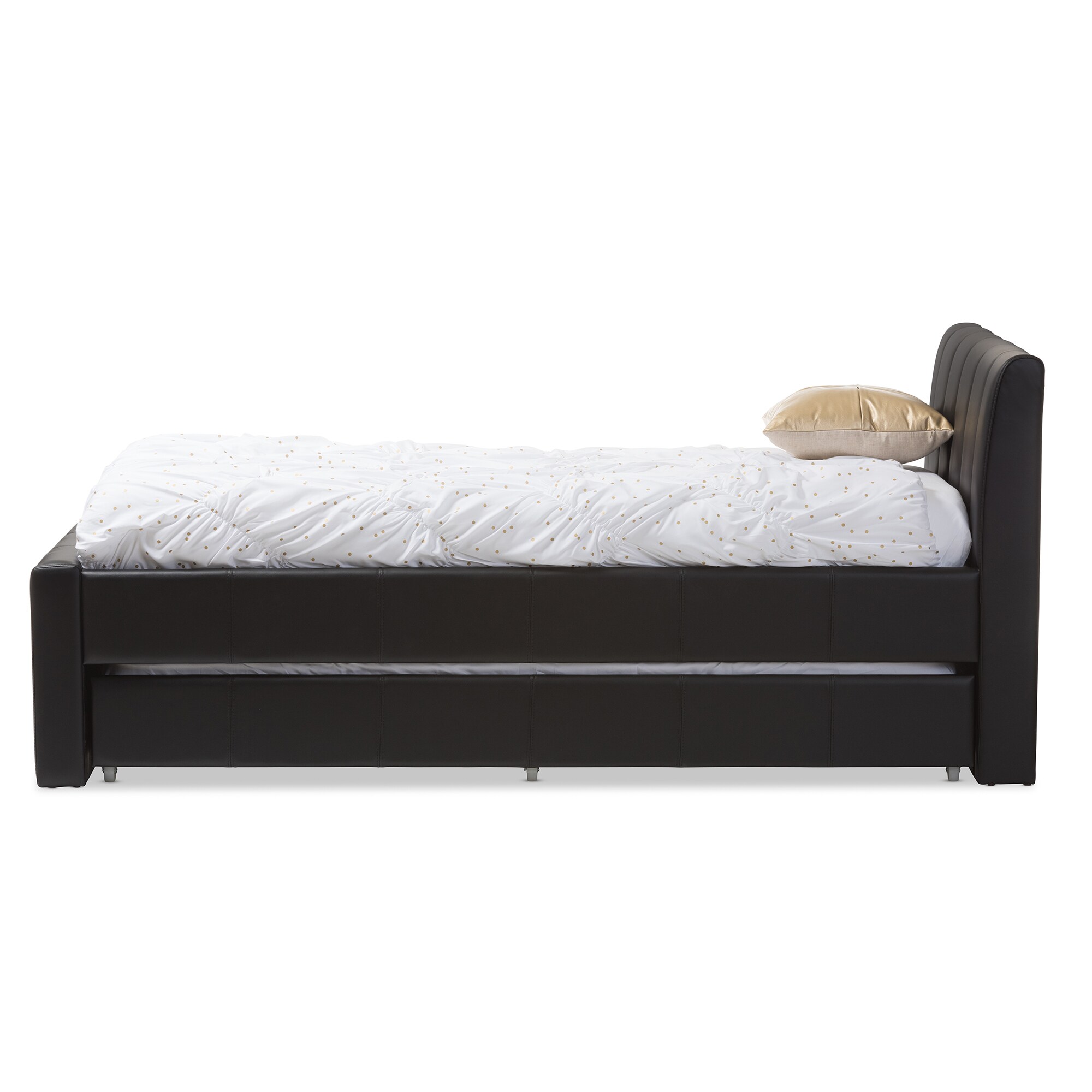 Baxton Studio Cosmo Modern And Contemporary Black Faux Leather Twin Baxton Studio Cosmo Modern And Contemporary Black Faux Leather Twin Size Trundle Bed