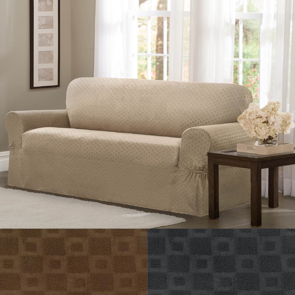 Maytex Conrad Stretch Fabric One Piece Sofa Slipcover