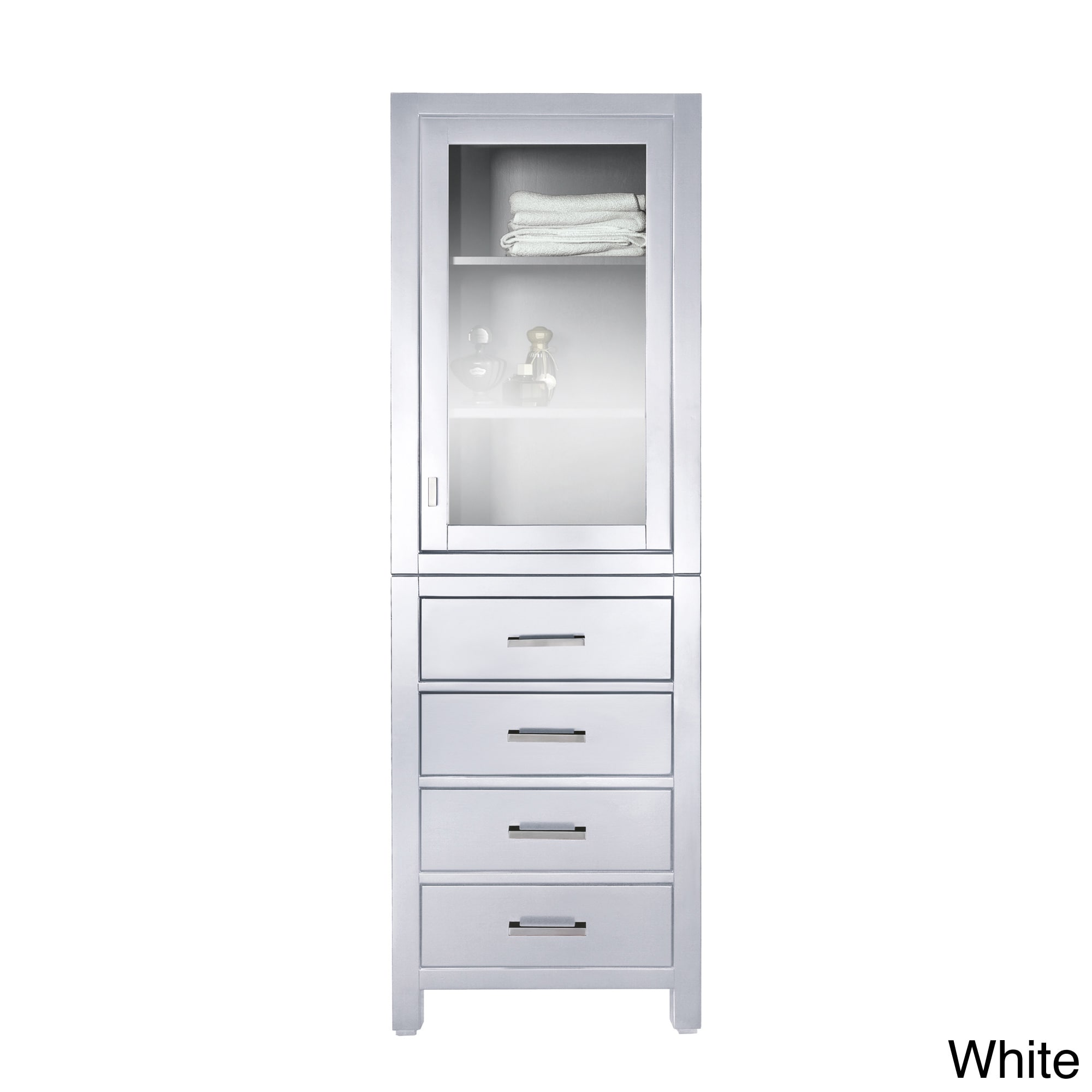 Avanity Avanity Modero 24 Inch Poplar Wood And Glass Linen Tower