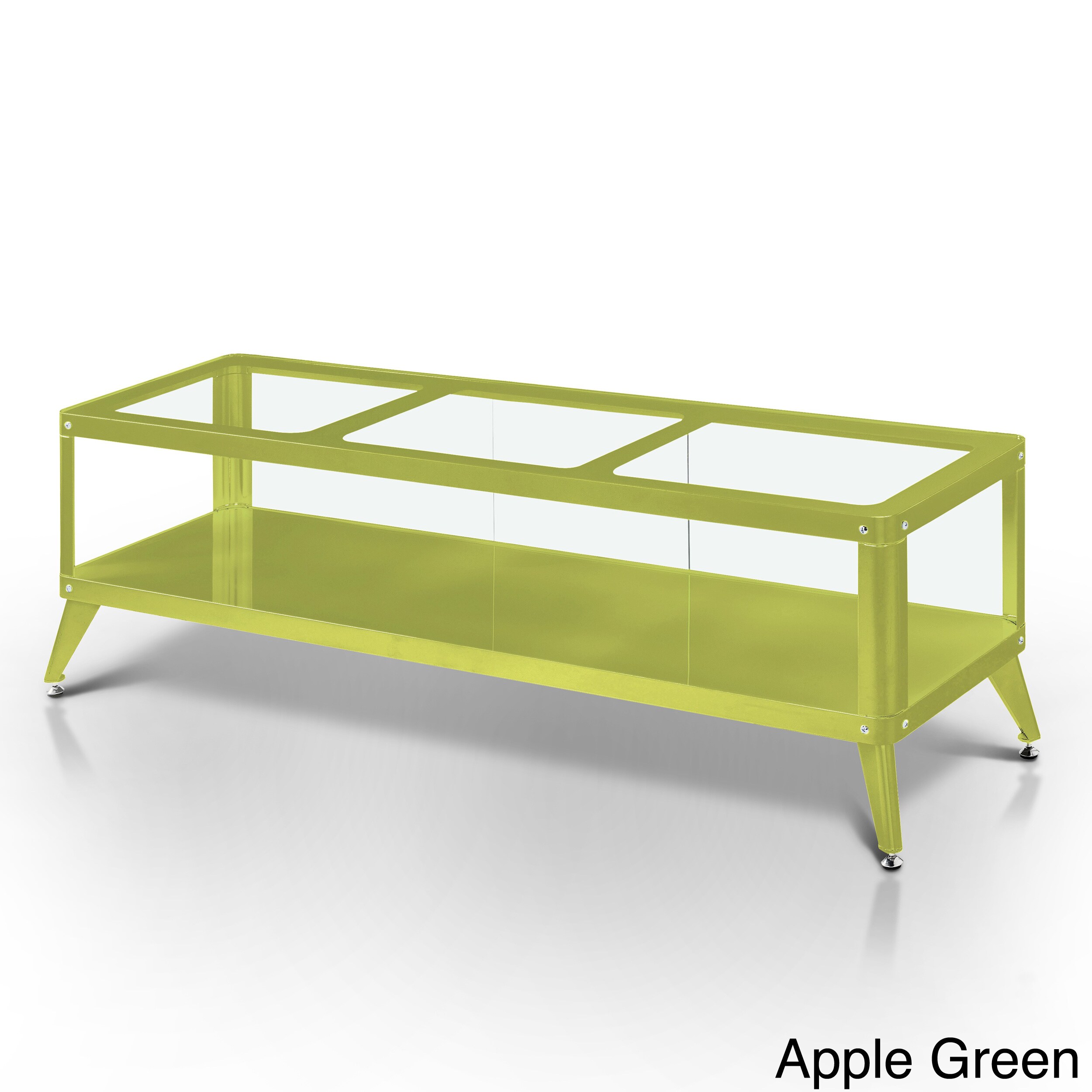 furniture of america linden modern glass top tv stand