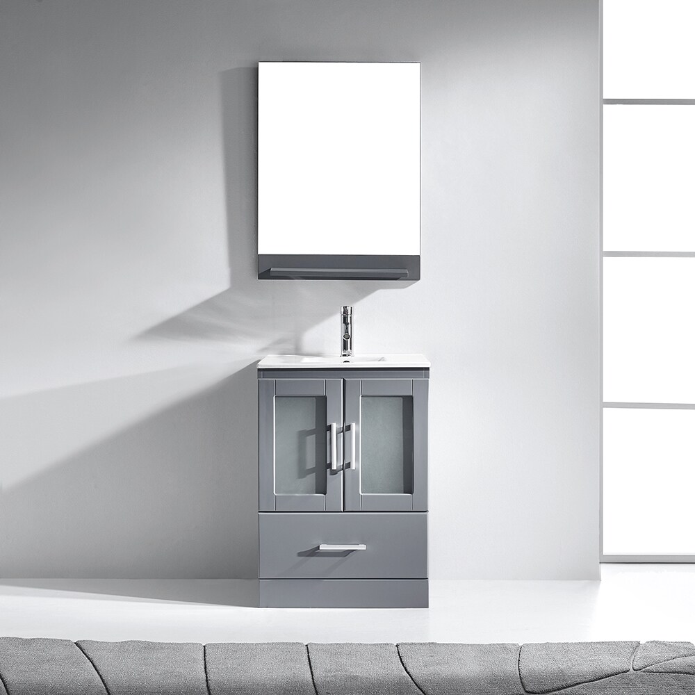 Virtu USA VIRTU USA Zola 24-inch Single Bathroom Vanity Cabinet Set in Grey 2