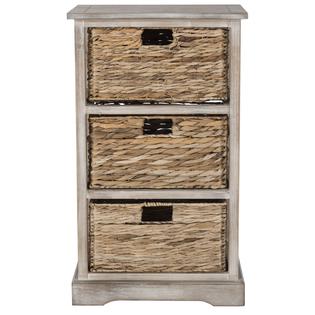 Safavieh Halle Winter Melody 3 Drawer Wicker Basket Storage Unit Safavieh Halle Winter Melody 3 Drawer Wicker Basket Storage Unit Amh5738e