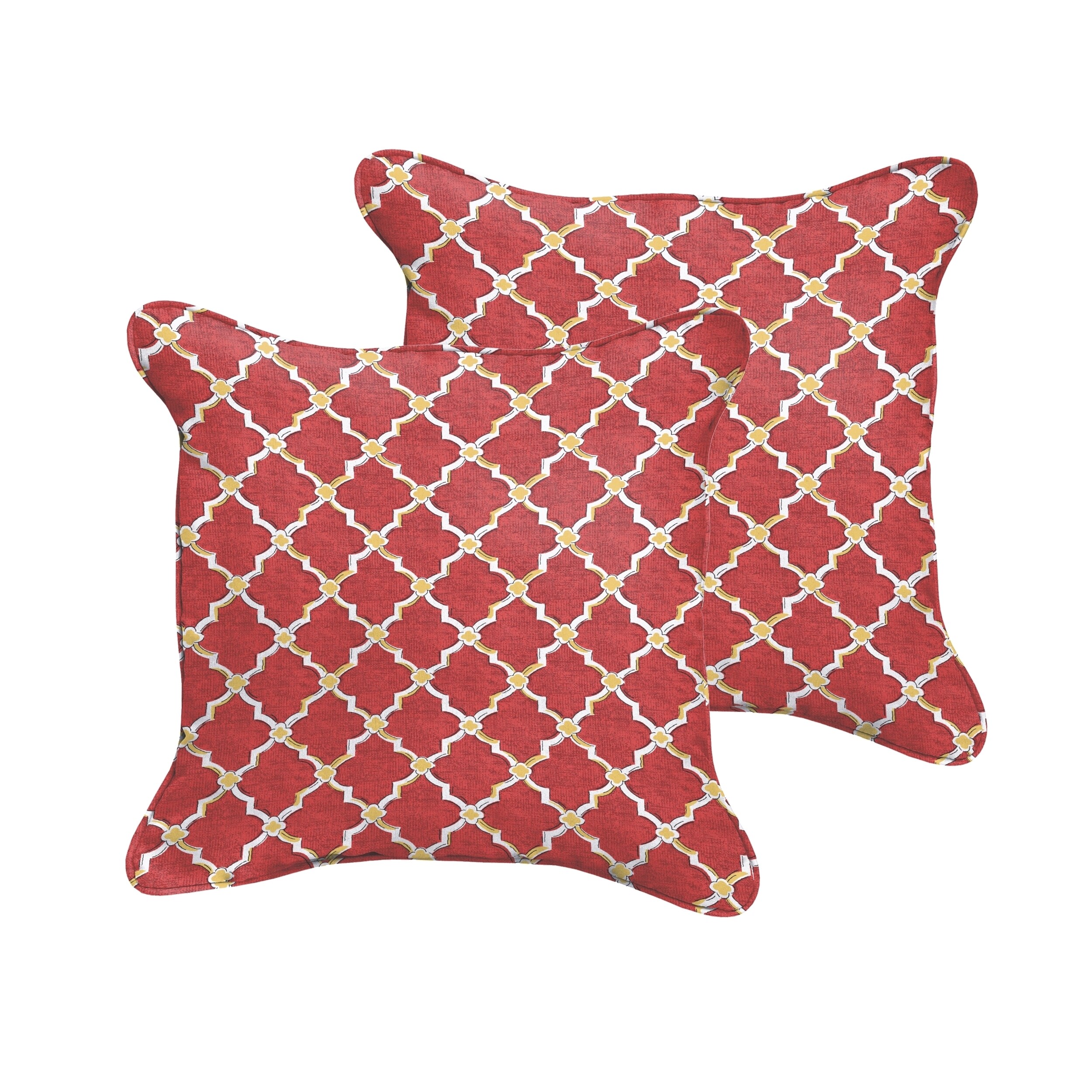 Osps4553 Mozaic Co Selena Red Gold Berry Indoor Outdoor Corded Osps4553 Mozaic Co Selena Red Gold Berry Indoor Outdoor Corded Square Pillows Set Of 2