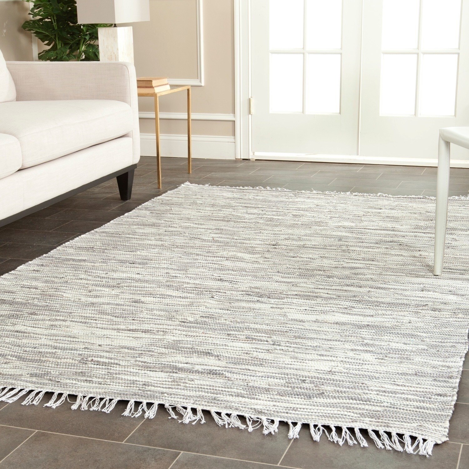 Area Rugs Accent Sears Safavieh Hand Woven Montauk Silver Cotton Rug 4 X 6