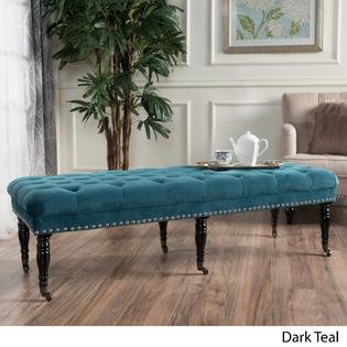 Christopher Knight Home Hastings Tufted Velvet Fabric Ottoman