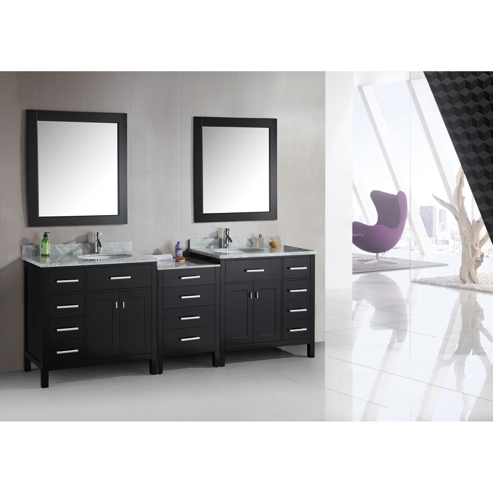 Design Element Bathroom Vanities Sears Design Element London Collection Espresso 92 Inch Double Sink Vanity Set