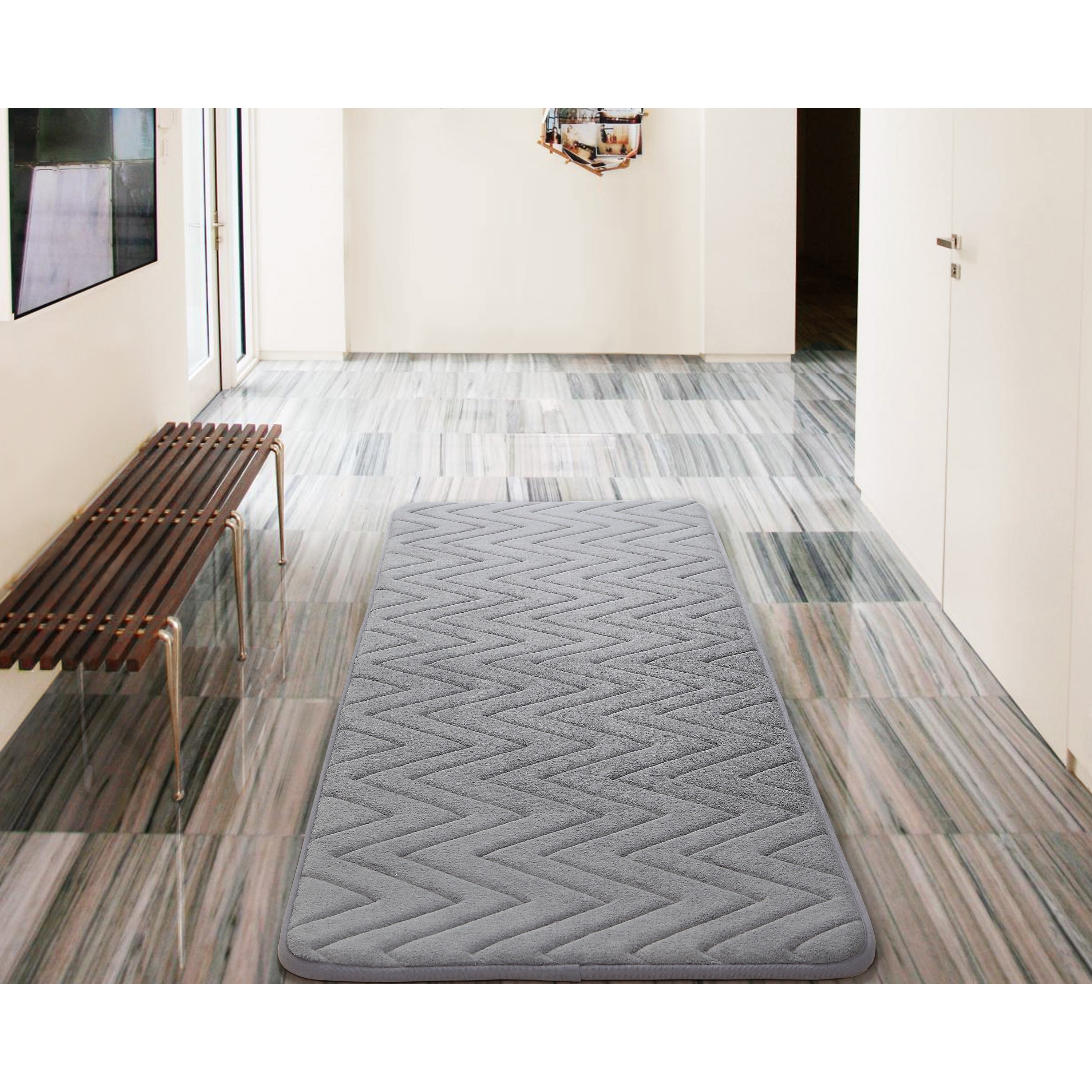 Vcny Chevron Bath Rug 24 X 60 Inches