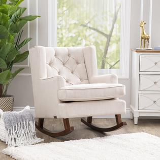 Br K Ra01 Bge 1 Abbyson Thatcher Beige Fabric Rocker Chair