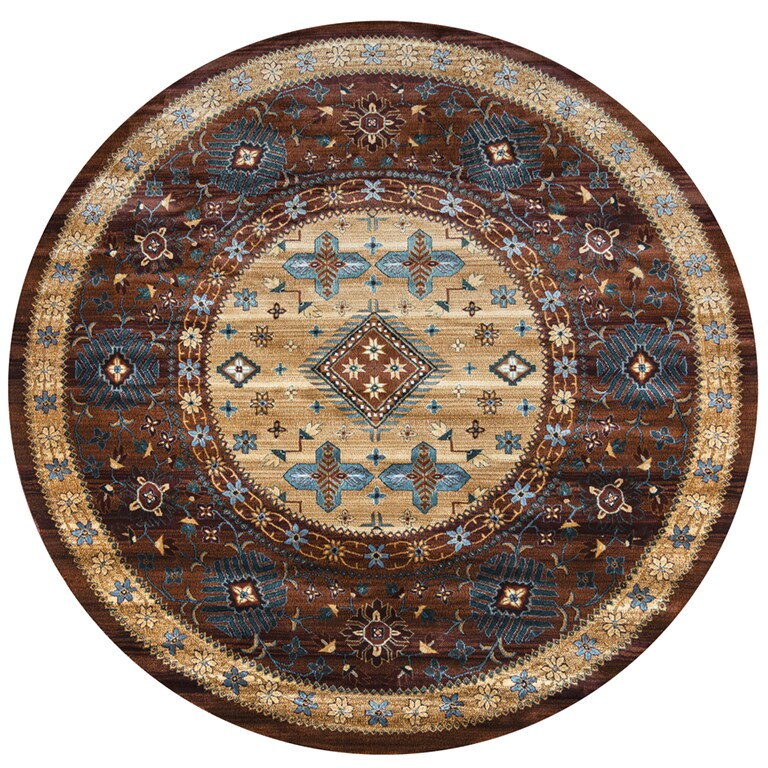 Rizzy Home Bellevue Tan Brown Polypropylene Southwest Tribal Round Rizzy Home Bellevue Tan Brown Polypropylene Southwest Tribal Round Area Rug 7