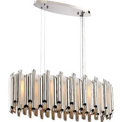 Ceiling Lights Chandeliers Sears Quoizel Platinum Collection Pipeline Island Chandelier With 8 Lights In Polished Nickel Finish Large