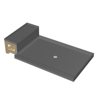 Tile Redi Base N Bench 36x60 Shower Pan Center Drain Single Curb W