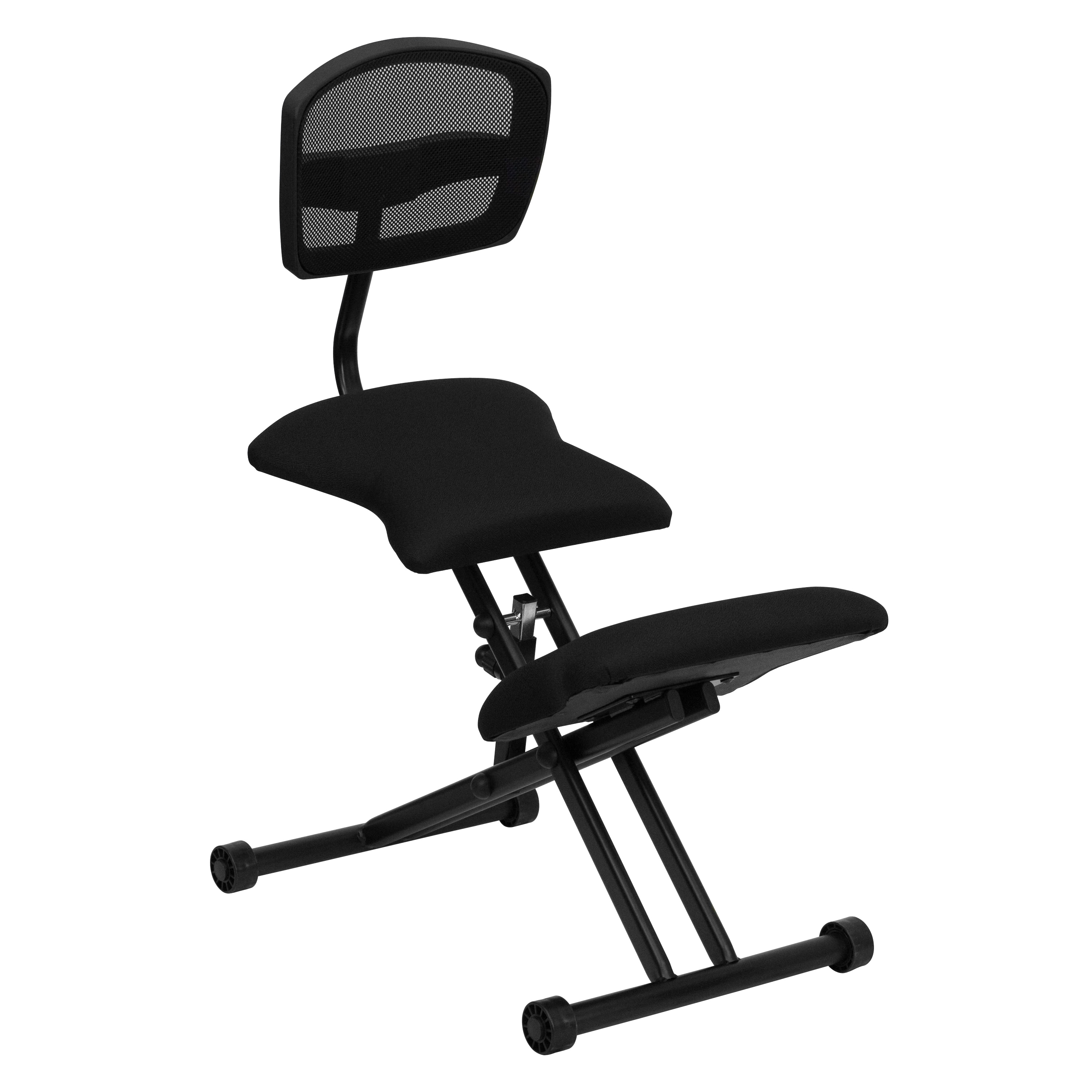 Kneeling Chair A Line Furniture Black Ergonomic Kneeling Chair With Mesh Back And Fabric