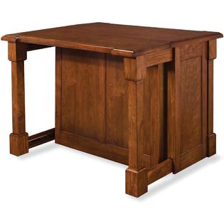 Home Styles Aspen Rustic Cherry Kitchen Island And Two Bar Stools By
