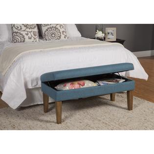 Homepop Teal Chunky Textured Decorative Storage Bench Homepop Teal Chunky Textured Decorative Storage Bench Solid Wooven Fabric 2