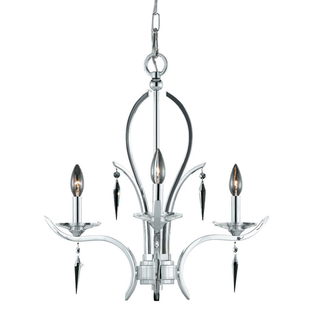 Lumenno Paris Collection 3 Light Polished Chrome Chandelier Lumenno Paris Collection 3 Light Polished Chrome Chandelier
