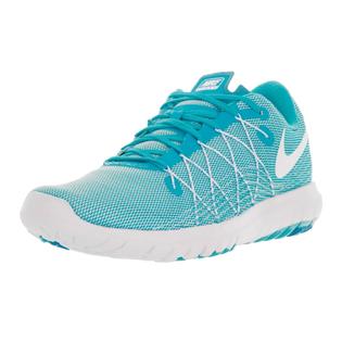 Nike Women S Flex Fury 2 White Gamma Blue Blue Lagoon Plastic Running Shoe