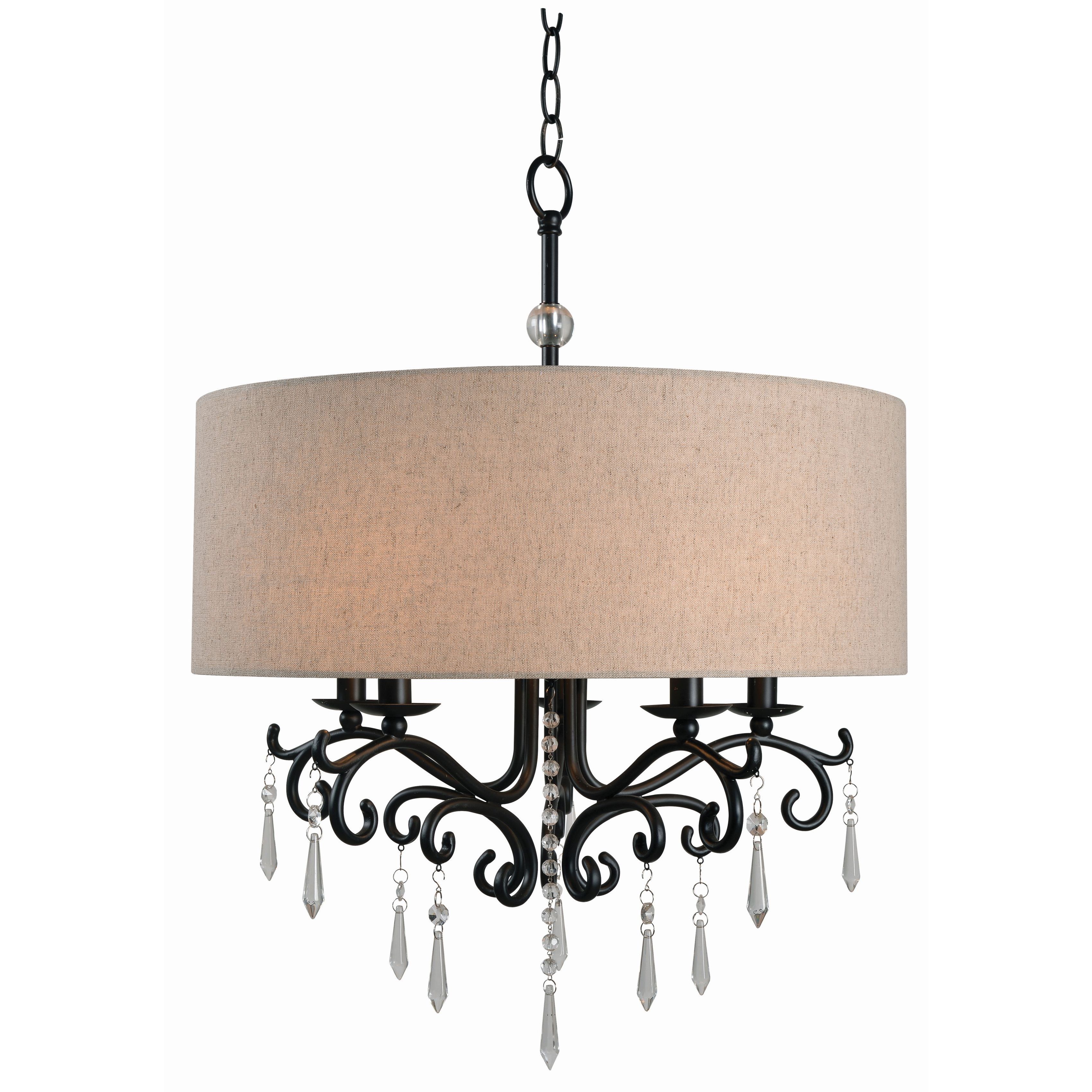 Hampton Bay 5 Light Oil Rubbed Bronze Chandelier Fabric Design Craft Vivianna Blackened Oil Rubbed Bronze 5 Light Chandelier