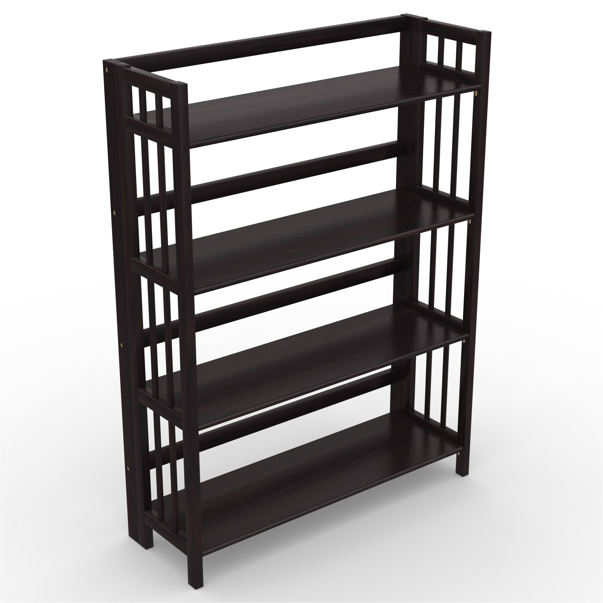 Stony Edge No Assembly Folding Four Shelf Bookcase