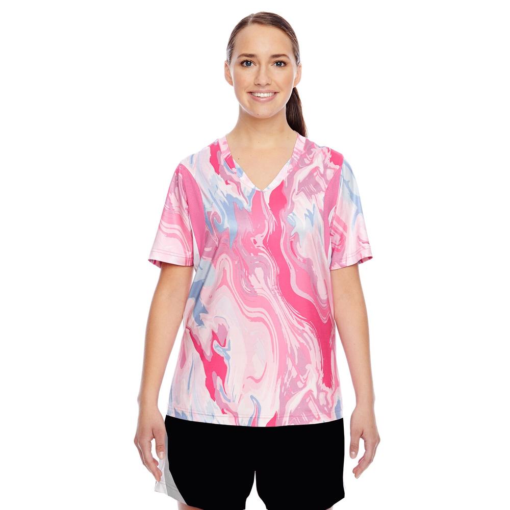 &nbsp; -sleeve Women's V-neck All Sport Sublimated Pink Swirl Jersey Sport Pink Swirl Short