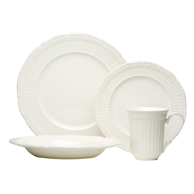 Sandra By Sandra Lee 16 Pc Dinnerware Set White Bead Sandra By Sandra Lee 16 Pc Dinnerware Set White Bead