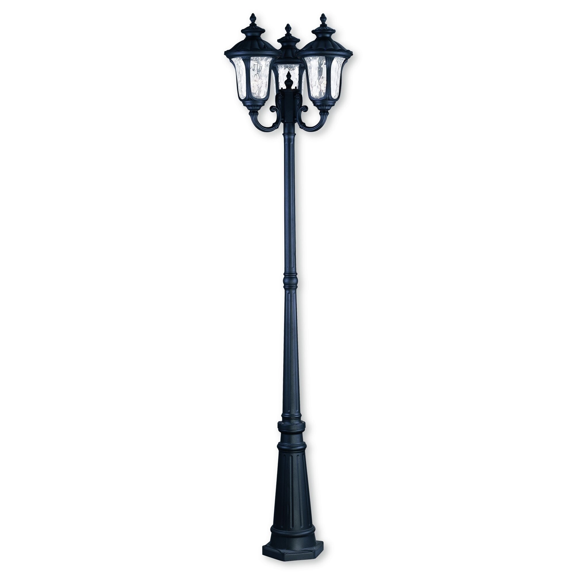7866 04 Livex Lighting Oxford Black Aluminum Outdoor 3 Headed Post Livex Lighting Oxford Black Aluminum Outdoor 3 Headed Post Lantern 1