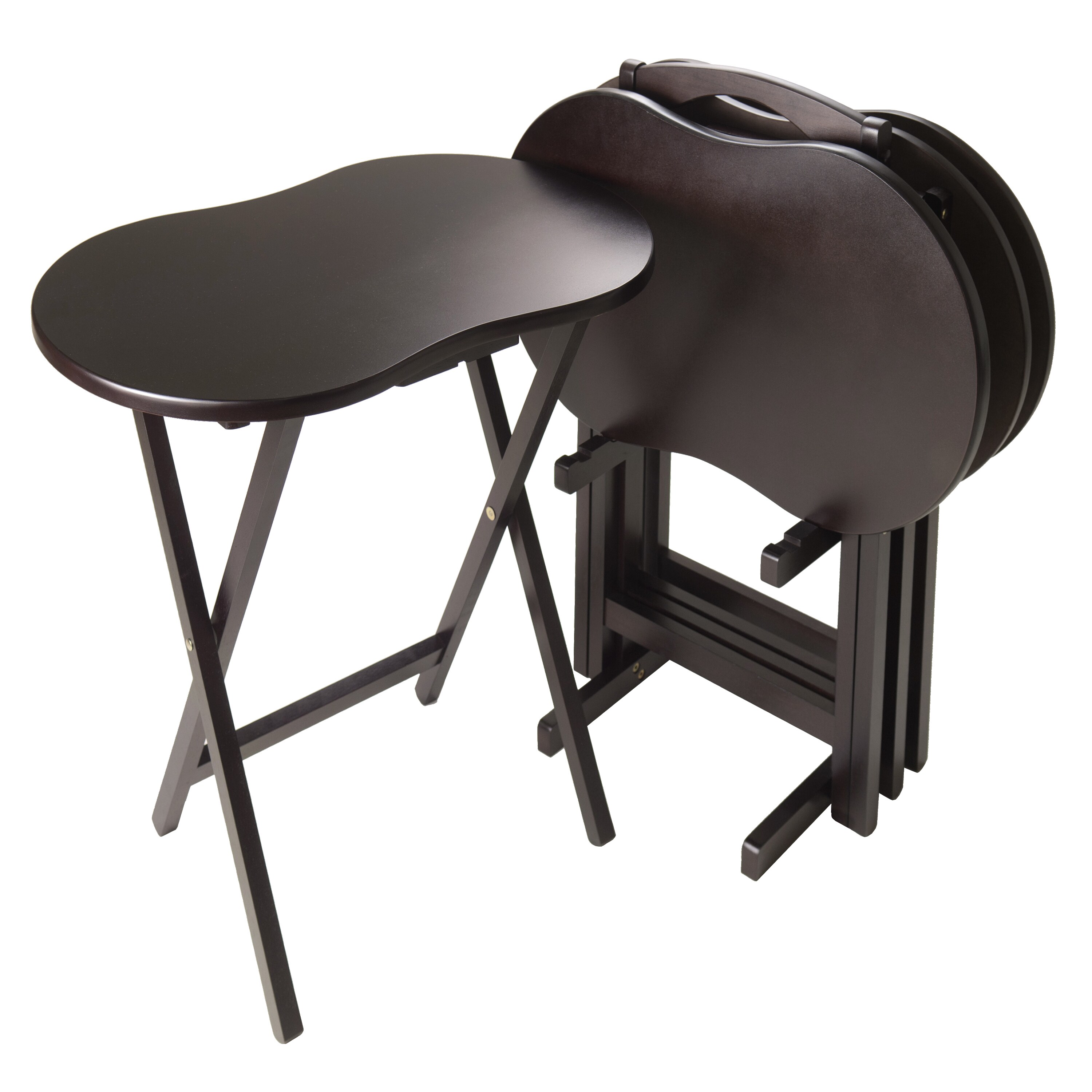 Winsome Skippy Black Wood 5-piece Snack Table Set Winsome Skippy Black Wood 5-piece Snack Table Set