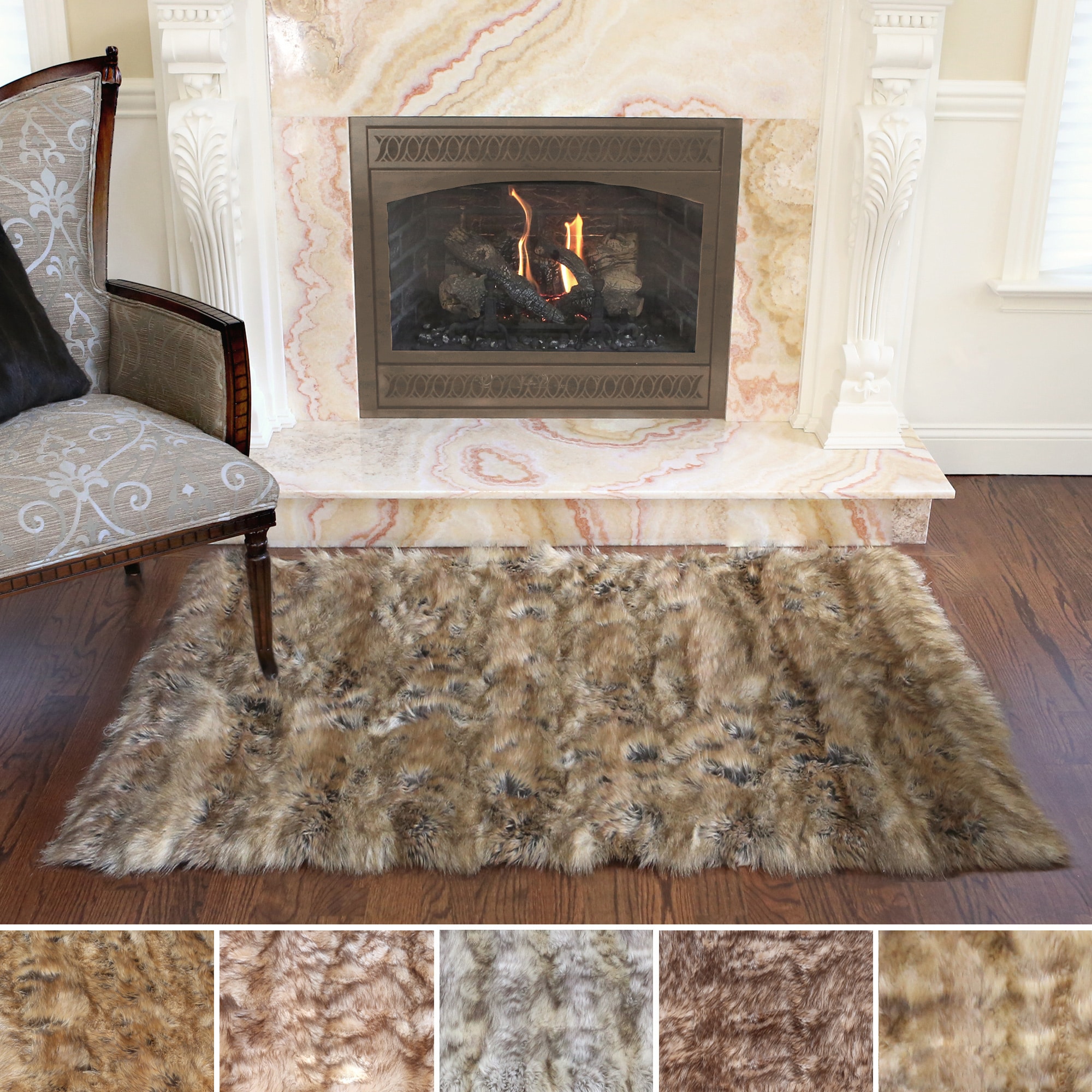 Faux Fur Rugs Aurora Home Wild Mannered Luxury Long Faux Fur Rug 3 4 X