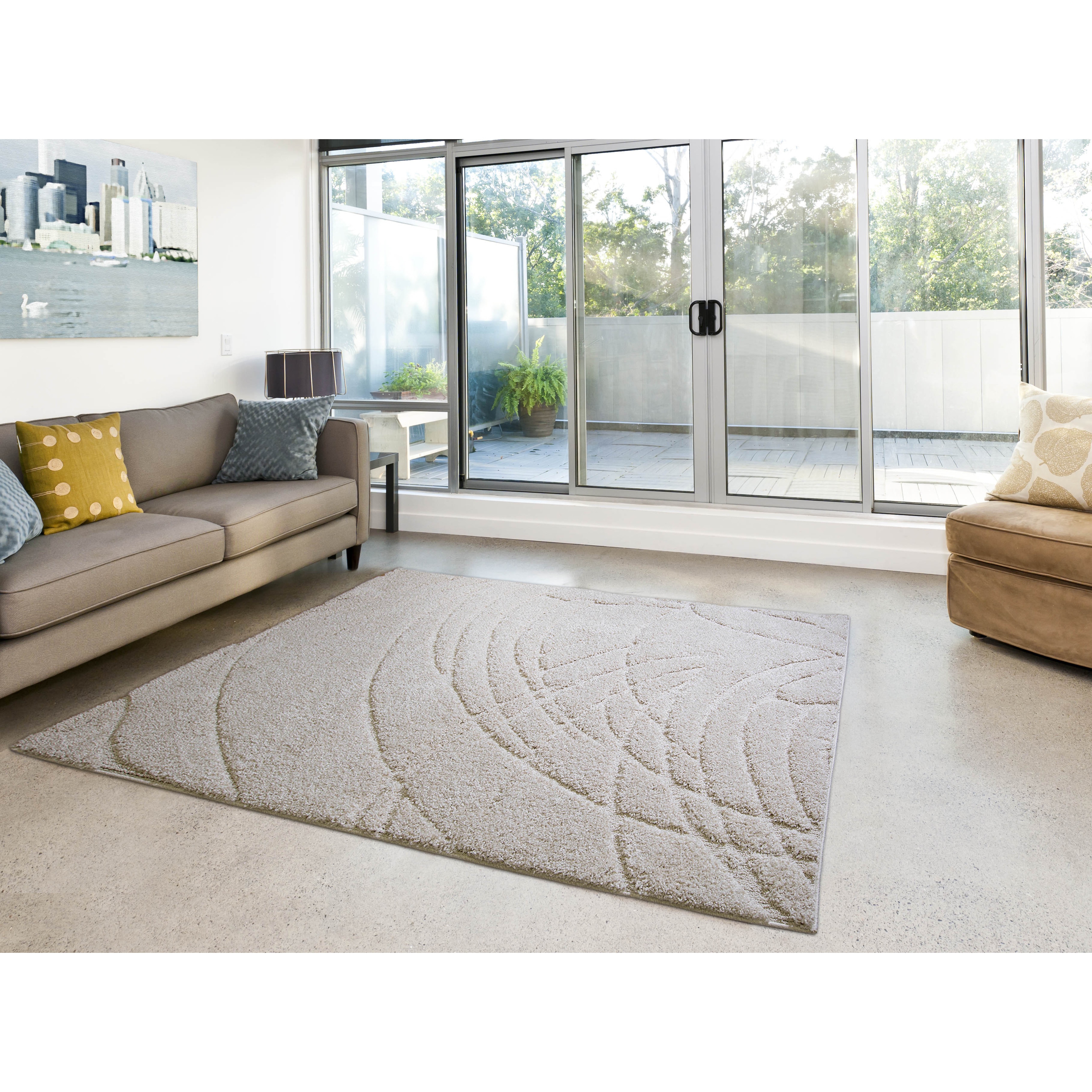 Home Dynamix Canyon Collection Ivory Beige Elegant Area Rug For