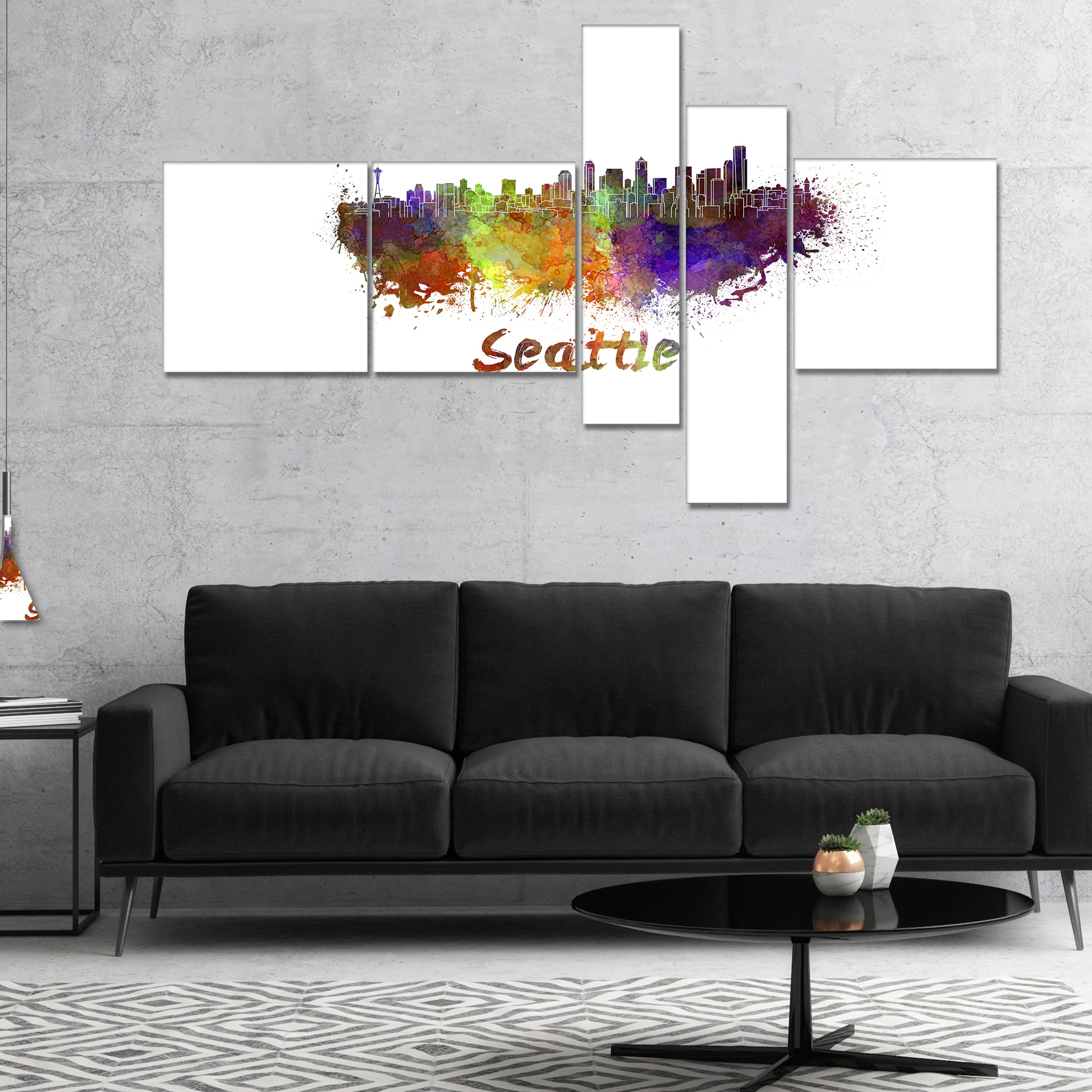 Design Art Designart Seattle Skyline Cityscape Canvas Artwork