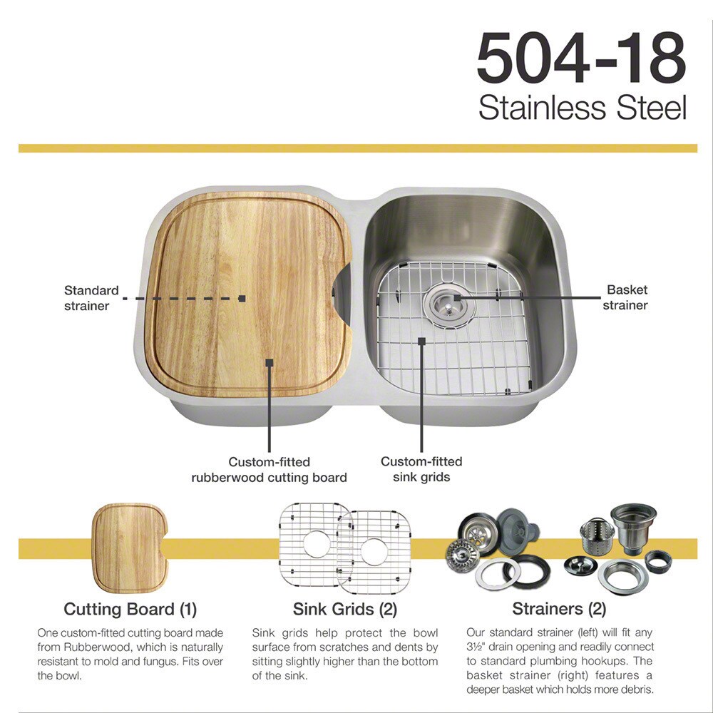 Mr Direct 504 Large Stainless Steel Kitchen Sink Cutting Board Two Mr Direct 504 Large Stainless Steel Kitchen Sink Cutting Board Two Grids And Standard Basket Strainers 16 Gauge