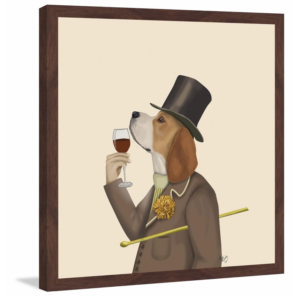 Marmont Hill Inc Beagle Wine Snob' Framed Painting Print