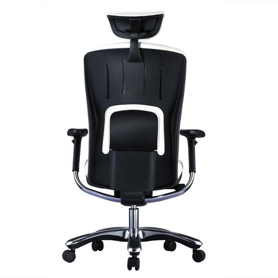 Gm Seating Ergolux Genuine White Leather Executive Hi Swivel Chair Chrome Base With Headrest - Ergonomic Leather Chair By Gm Seating Gm Seating Ergolux Genuine White Leather Executive Hi Swivel Chair Chrome Base With Headrest - Ergonomic Leather Chair By Gm Seating