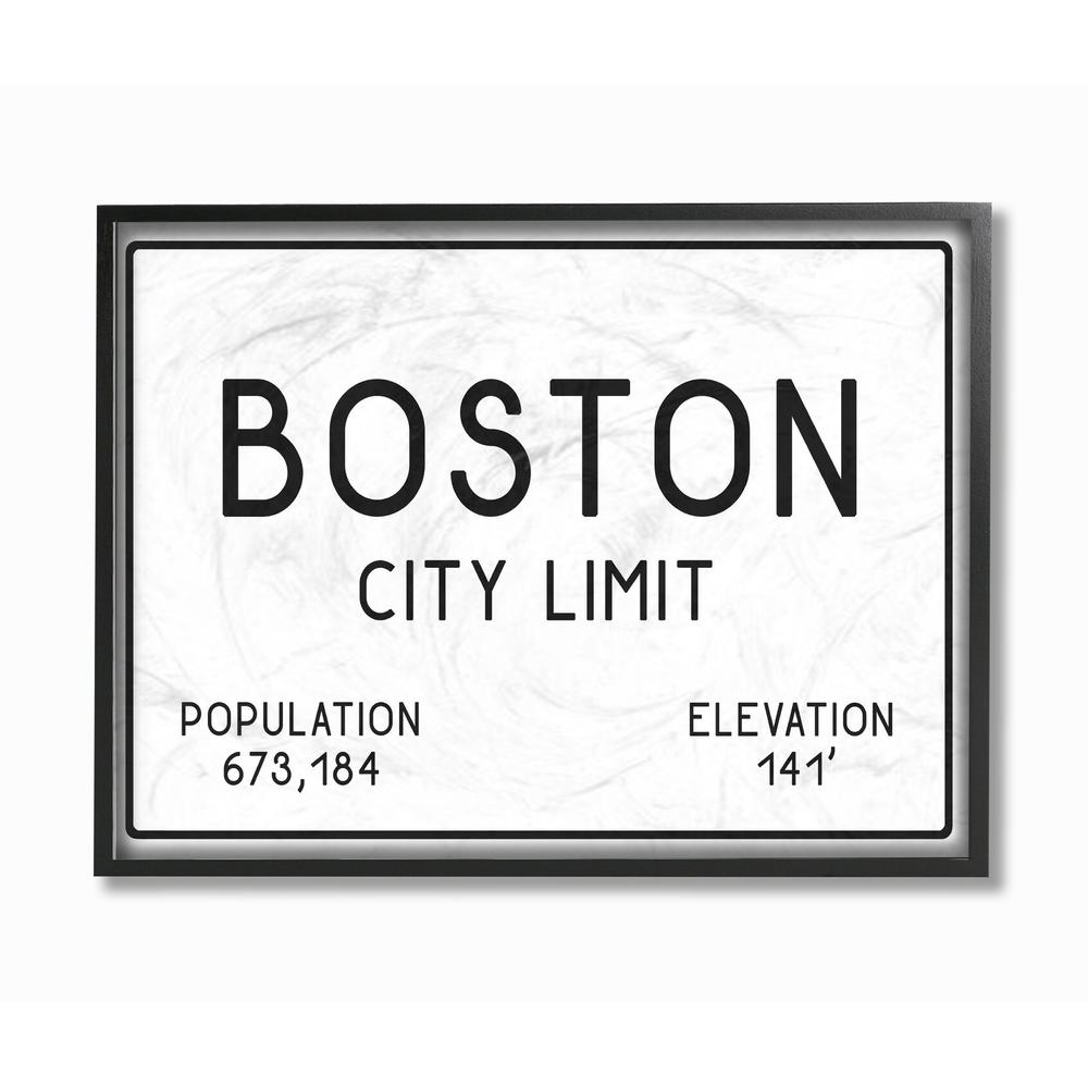 Stupell Industries Boston City Limit Framed Giclee Texture Art