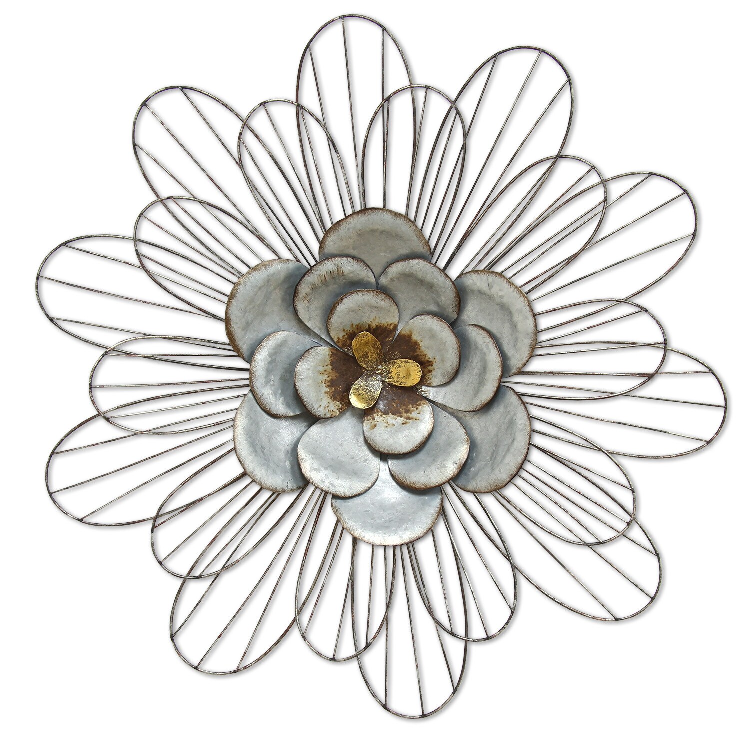 Stratton Home Decor Galvanized Metal Daisy Wall 18 11 X 1 77 Stratton Home Decor Galvanized Metal Daisy Wall 18 11 X 1 77