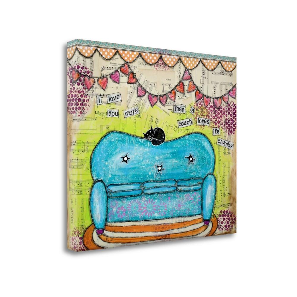 Tangletown Fine Art Couch Loves Its Crumbs By Denise Braun,  Gallery Wrap Canvas 27" x 23"