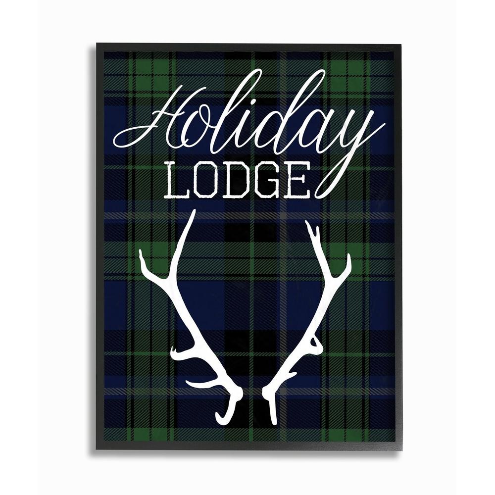 Stupell Industries Holiday Lodge Christmas Antlers Framed Giclee Texture Art