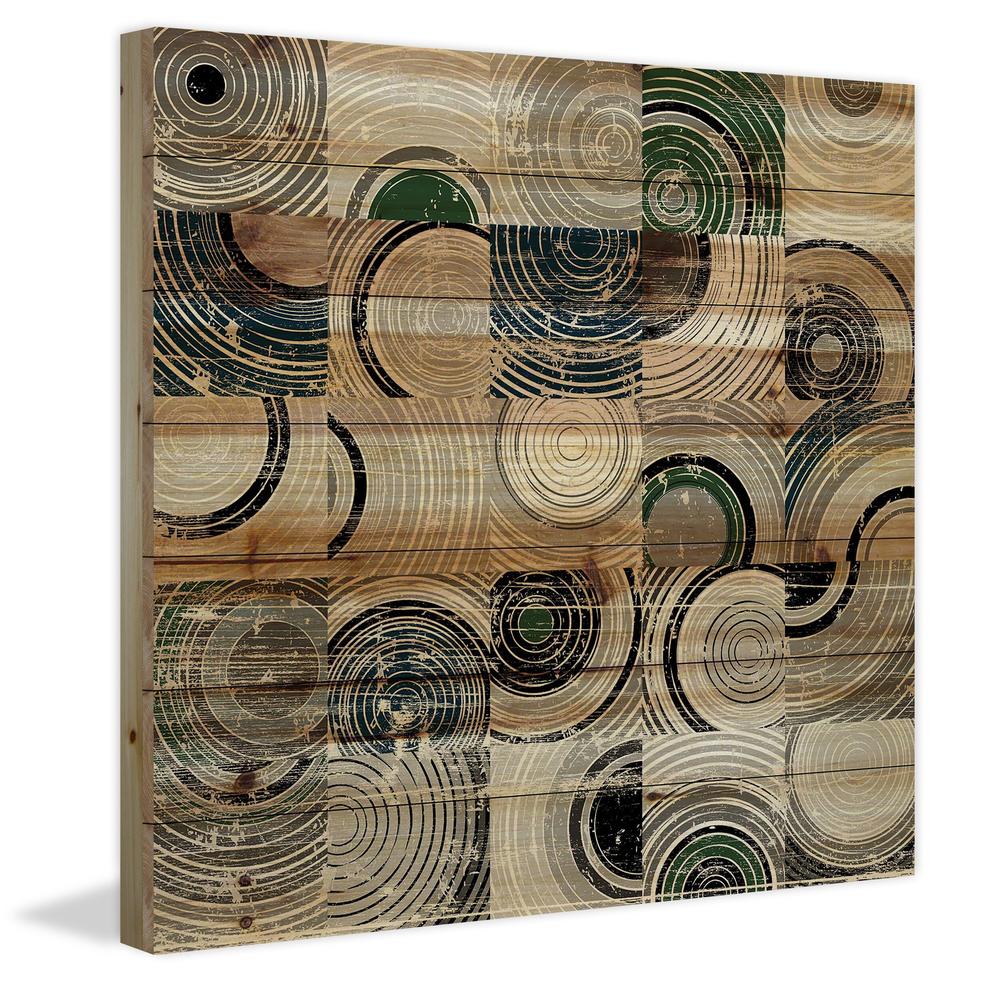 Marmont Hill Inc Marmont Hill - 'Swirling Rings' Painting Print on Natural Pine Wood