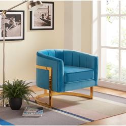 Blue Living Room Chairs Kmart Meridian Carter Aqua Velvet Accent Chair
