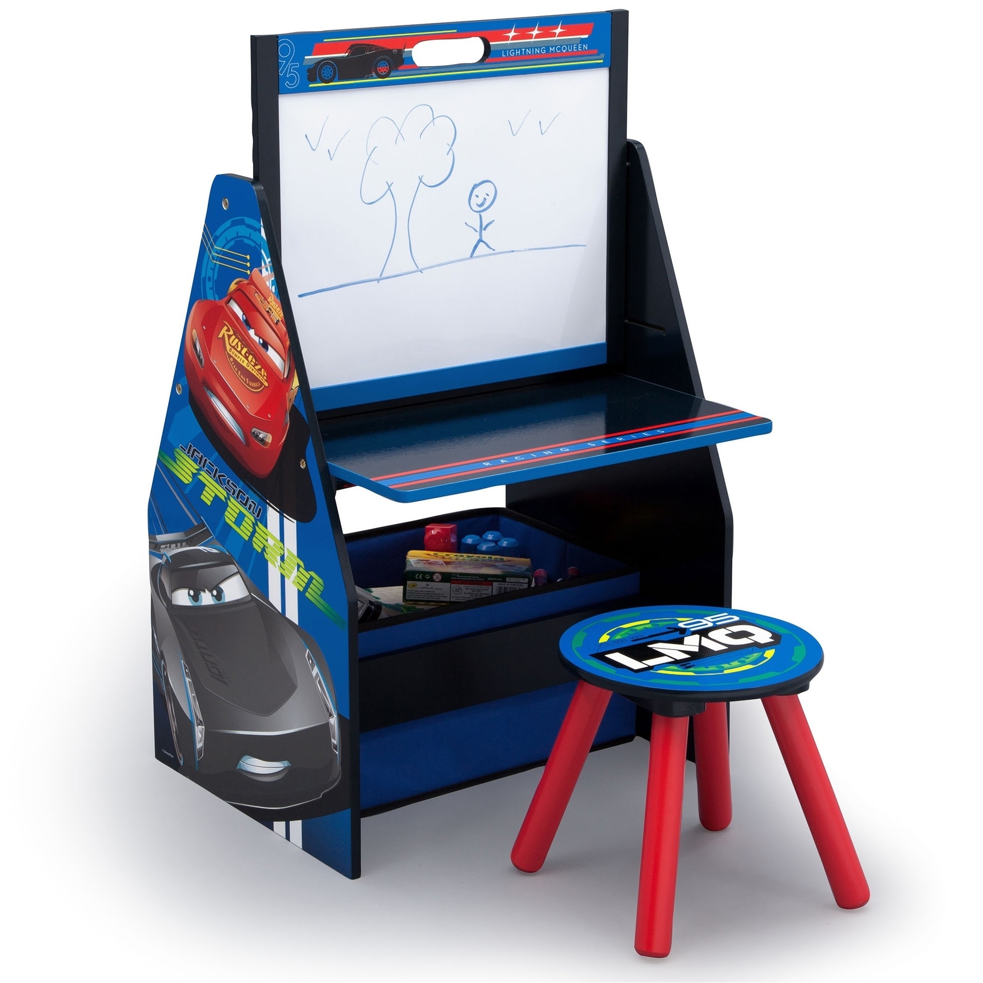 delta children disney pixar cars activity center easel desk with