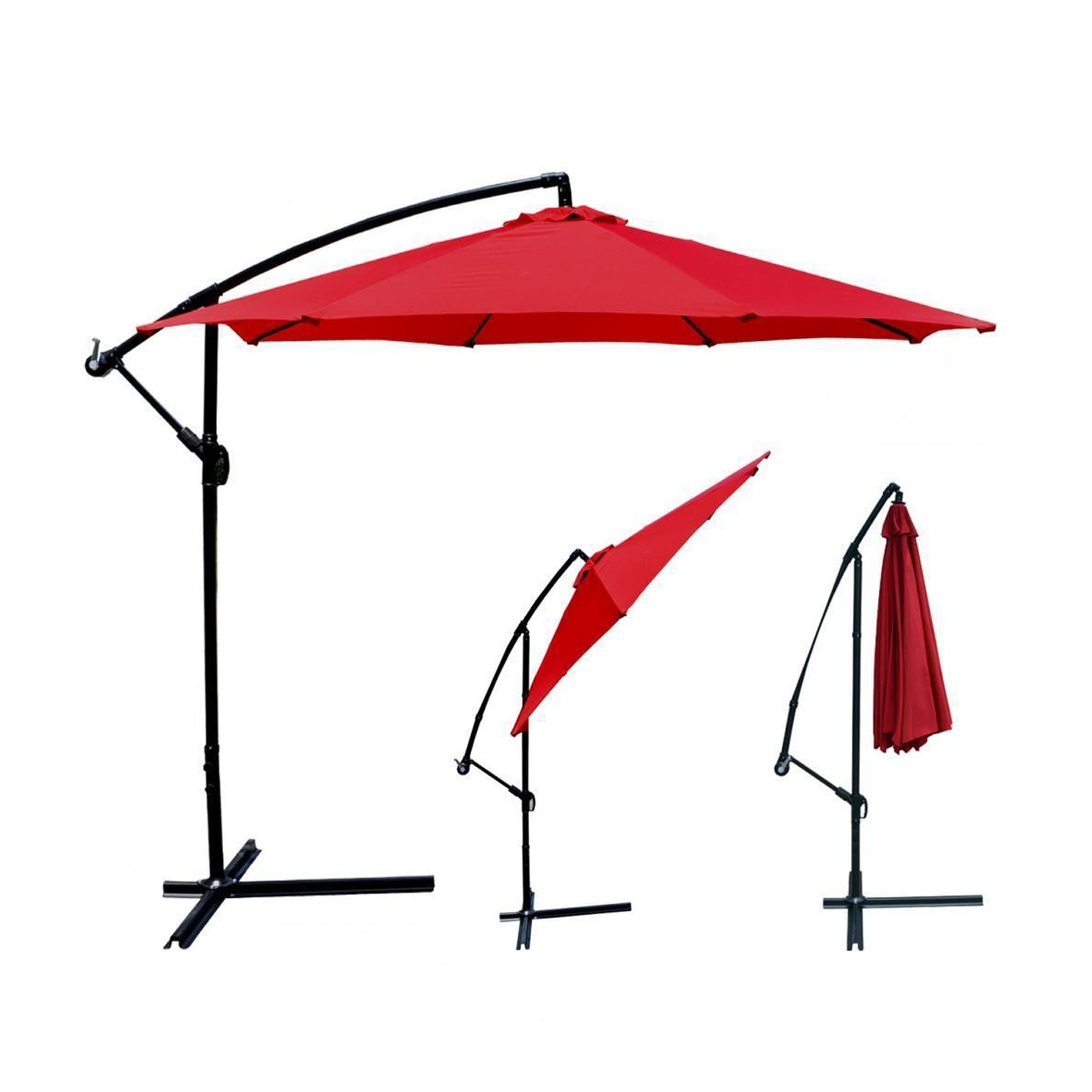 Hu D1083 Red Patio Umbrella Offset 10 Hanging Outdoor Red Patio Umbrella Offset 10 Hanging Outdoor Market Alternate Image