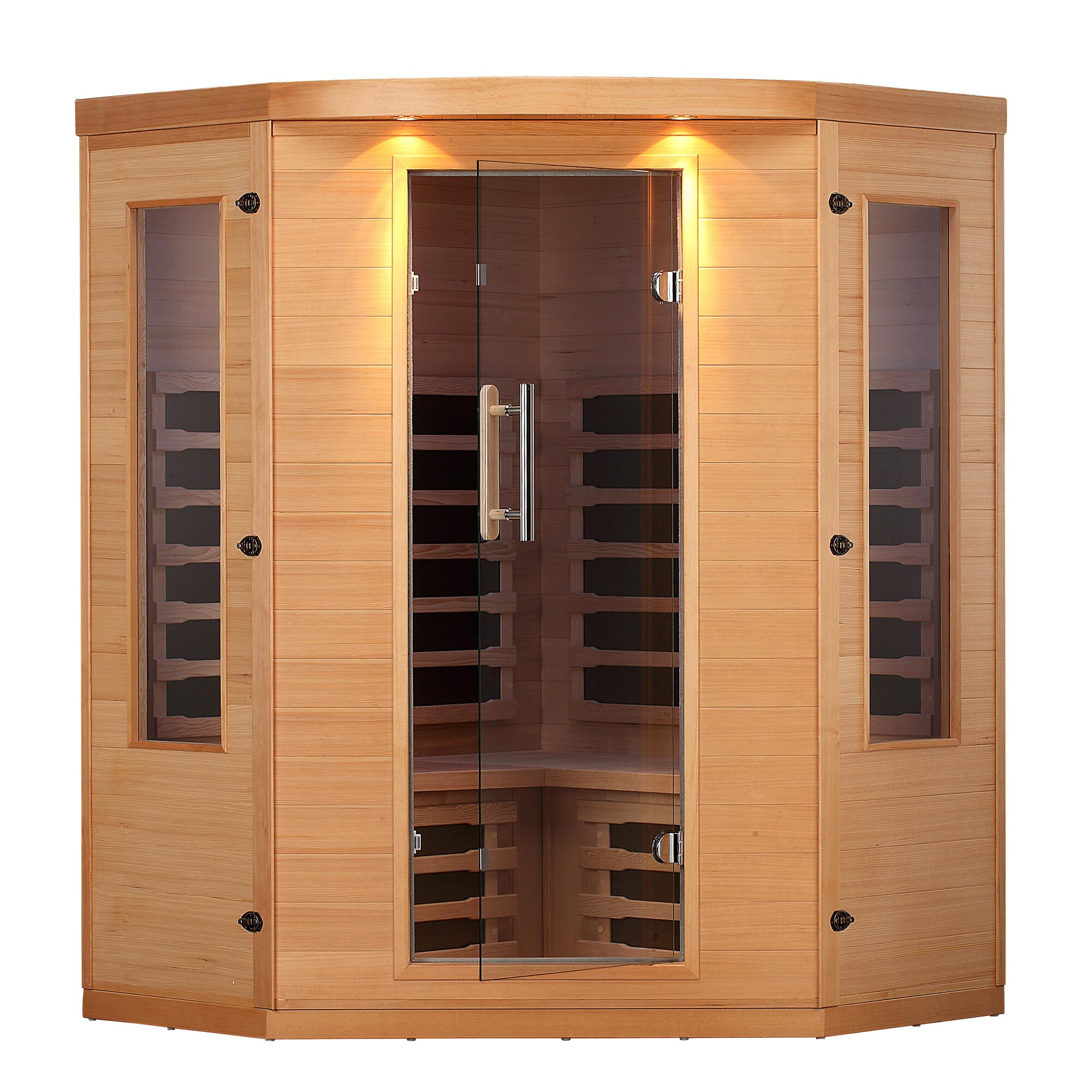 health mate infrared portable sauna person far