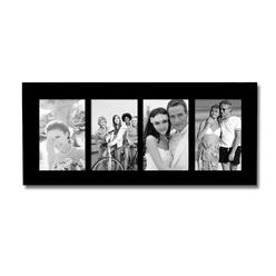 5 Opening Frame 4x6 Adeco Decorative Black Wood Divided Wall Hanging Photo Frame With 4 4x6 Inch Openings