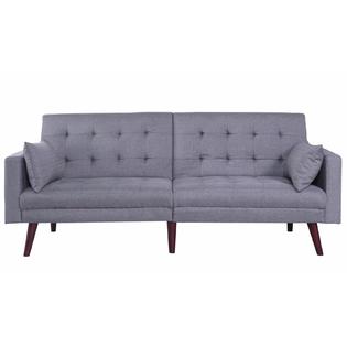 Madison Home Modern Tufted Linen Splitback Recliner Sleeper Futon Sofa